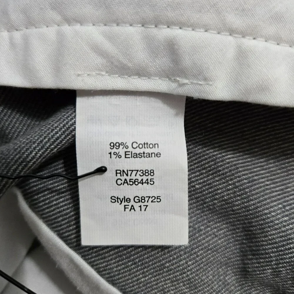 J. Crew Men 35X32 (35X30) Gray Flat Front The Sutton Straight Leg Chino Pants